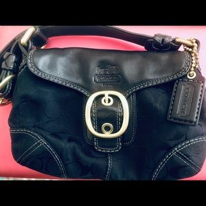 $50 Sig black& leather purse Coach